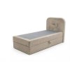 Stylová čalouněná postel boxspring FORENA 90x200 cm béžová s čalouněným čelem