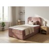 Čalouněná postel boxspring FORENA 90x200 cm starorůžová s měkkým polstrovaným čelem