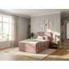 Moderní čalouněná postel boxspring FORENA 90x200 cm starorůžová s jemným sametovým vzhledem