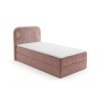 Designová čalouněná postel boxspring FORENA 90x200 cm starorůžová do studentského pokoje
