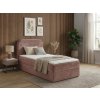 Čalouněná postel boxspring FORENA 90x200 cm starorůžová s vysokým zaobleným čelem