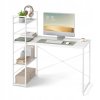 Minimalistický psací stůl MAX 4.0 s regálem 120x44 cm, bílý, s otevřeným úložným prostorem