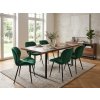 Designová jídelní židle MANGO VELVET s černými nohami, tmavě zelená do moderní jídelny