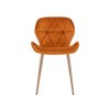 Elegantní jídelní židle MANGO VELVET terakotová s prošívaným opěradlem a sametovým potahem