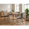 Designová jídelní židle MANGO VELVET s černými nohami, šedá do moderní jídelny