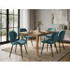 Designová jídelní židle MANGO VELVET s černými nohami, tyrkysová do moderní jídelny