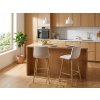 Designová barová židle ARCETO VELVET béžová k modernímu kuchyňskému ostrůvku