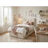 Luxusní čalouněná postel boxspring DIRELIS VIBE 90x200 cm krémová s čalouněným rámem