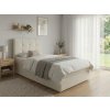 Moderní čalouněná postel boxspring DIRELIS VIBE 90x200 cm krémová s vysokým prošívaným čelem