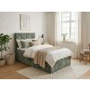 Komfortní čalouněná postel boxspring DIRELIS VIBE 90x200 cm tmavě zelená s pohodlnou matrací
