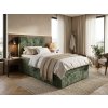 Stylová čalouněná postel boxspring DIRELIS VIBE 90x200 cm tmavě zelená s dekorativním prošíváním