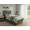 Moderní čalouněná postel boxspring DIRELIS VIBE 90x200 cm tmavě zelená s vysokým prošívaným čelem