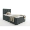 Elegantní čalouněná postel boxspring DIRELIS VIBE 90x200 cm tmavě šedá s úložným prostorem