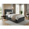 Komfortní čalouněná postel boxspring DIRELIS VIBE 90x200 cm tmavě šedá s pohodlnou matrací
