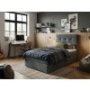 Stylová čalouněná postel boxspring DIRELIS VIBE 90x200 cm tmavě šedá s dekorativním prošíváním