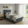 Moderní čalouněná postel boxspring DIRELIS VIBE 90x200 cm tmavě šedá s vysokým prošívaným čelem