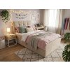 Stylová čalouněná postel boxspring DIRELIS TRINITY 90x200 cm béžová s dekorativním prošíváním