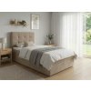 Moderní čalouněná postel boxspring DIRELIS TRINITY 90x200 cm béžová s vysokým prošívaným čelem
