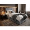 Komfortní čalouněná postel boxspring DIRELIS TRINITY 90x200 cm šedá s měkkým čalouněním