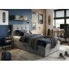 Stylová čalouněná postel boxspring DIRELIS TRINITY 90x200 cm šedá s dekorativním prošíváním