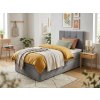 Designová čalouněná postel boxspring DIRELIS TRINITY 90x200 cm šedá ve světlém interiéru