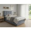 Moderní čalouněná postel boxspring DIRELIS TRINITY 90x200 cm šedá s vysokým prošívaným čelem